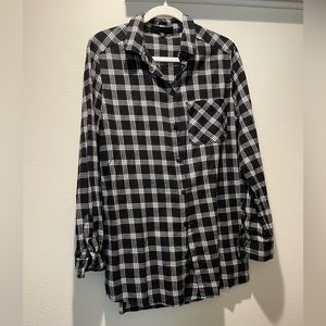 Sanctuary black & white plaid button down shirt dress